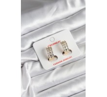 14K Gold Renk Kaplama Zirkon Taşlı CM Kadın Küpe - TJ-BKP11419