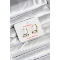 14K Gold Renk Kaplama Burgu Halka CM Kadın Küpe TJ-BKP11423
