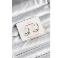 14K Gold Renk Kaplama Burgu Halka CM Kadın Küpe - TJ-BKP11423