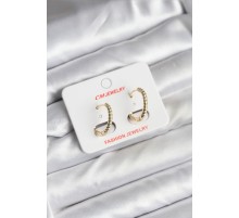 14K Gold Renk Kaplama Burgu Halka CM Kadın Küpe - TJ-BKP11423