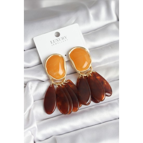 Pirinç Gold Renk Vintage Model Kadın Küpe - TJ-BKP11431