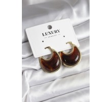 Pirinç Gold Kahverengi Renk Vintage Kadın Küpe - TJ-BKP11434