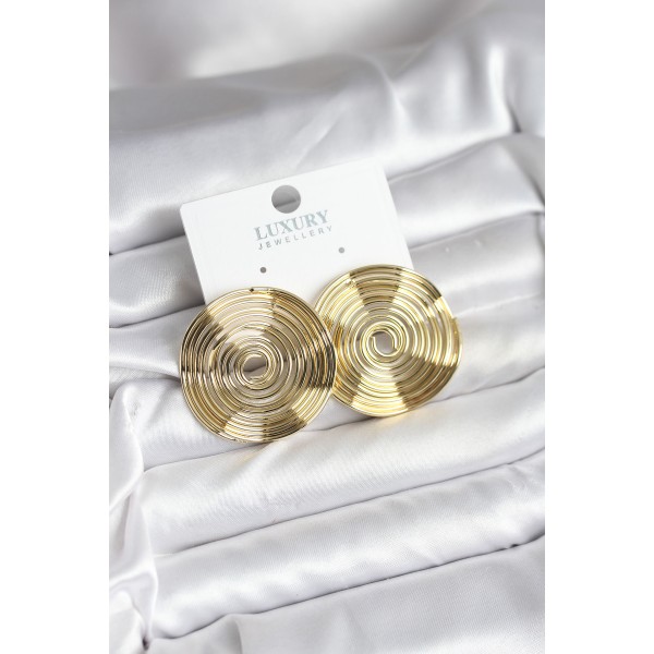 Pirinç Gold Renk Circle Model Kadın Küpe - TJ-BKP11435
