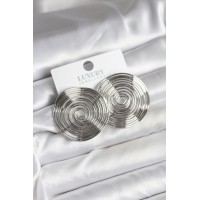 Pirinç Gümüş Renk Circle Model Kadın Küpe TJ-BKP11436