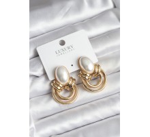 Pirinç Gold Renk İncili Vintage Kadın Küpe - TJ-BKP11438