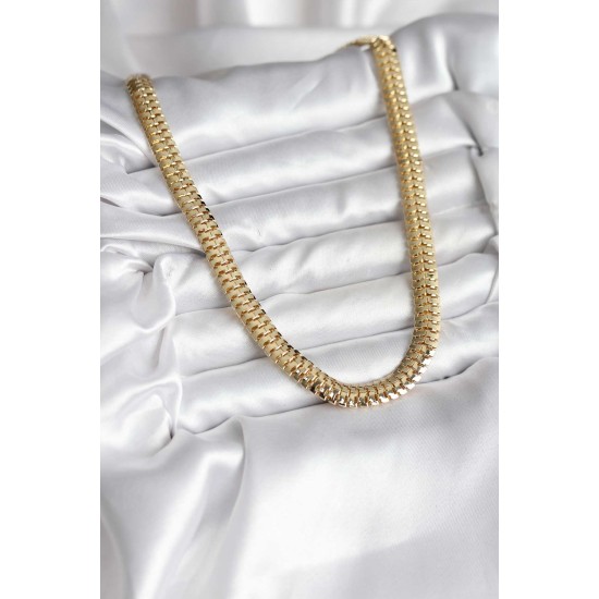 14K Gold Renk Kaplama Zincir Modelli CM Kadın Kolye - TJ-BKO10727