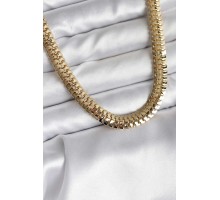 14K Gold Renk Kaplama Zincir Modelli CM Kadın Kolye - TJ-BKO10727