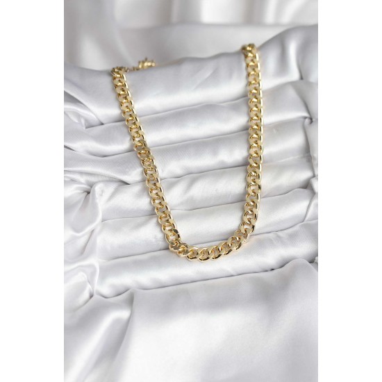 14K Gold Renk Kaplama Kalın Zincir Model CM Kadın Kolye - TJ-BKO10731