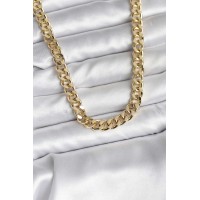 14K Gold Renk Kaplama Kalın Zincir Model CM Kadın Kolye TJ-BKO10731