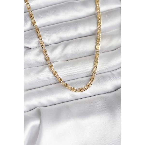 14K Gold Renk Kaplama Zincir Model CM Kadın Kolye - TJ-BKO10732