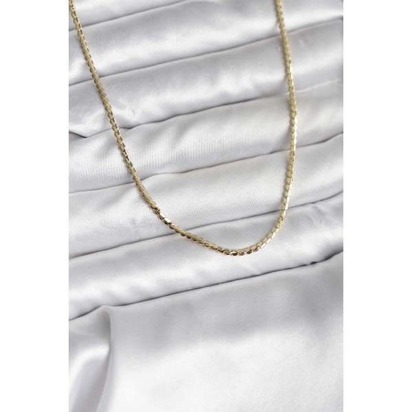 14K Gold Renk Kaplama Ezme Zincir Model CM Kadın Kolye - TJ-BKO10733