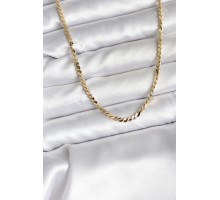 14K Gold Renk Kaplama Ezme Yılan Zincir Model CM Kadın Kolye - TJ-BKO10735