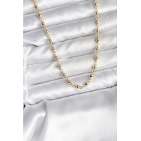 14K Gold Renk Kaplama Topçuklu Zincir Model CM Kadın Kolye TJ-BKO10736