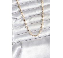 14K Gold Renk Kaplama Topçuklu Zincir Model CM Kadın Kolye - TJ-BKO10736