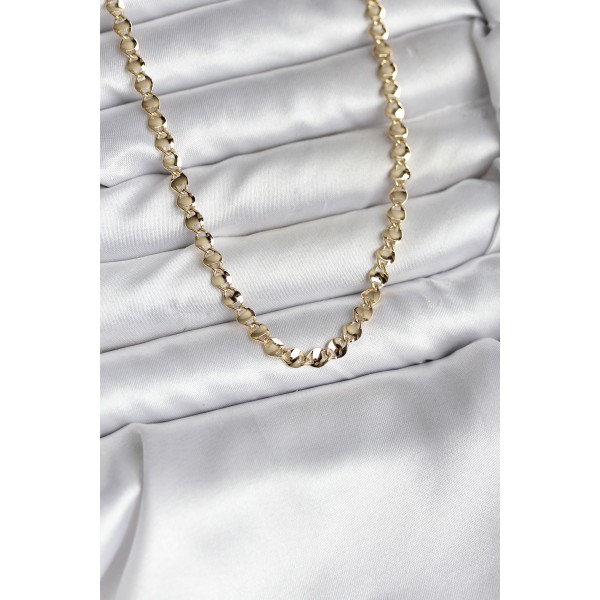 14K Gold Renk Kaplama Zincir Model CM Kadın Kolye - TJ-BKO10738