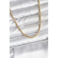 14K Gold Renk Kaplama Boru Zincir Model CM Kadın Kolye TJ-BKO10740