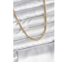 14K Gold Renk Kaplama Boru Zincir Model CM Kadın Kolye - TJ-BKO10740