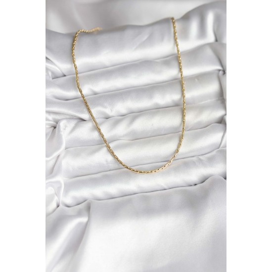14K Gold Renk Kaplama İnce Zincir Model CM Kadın Kolye - TJ-BKO10741