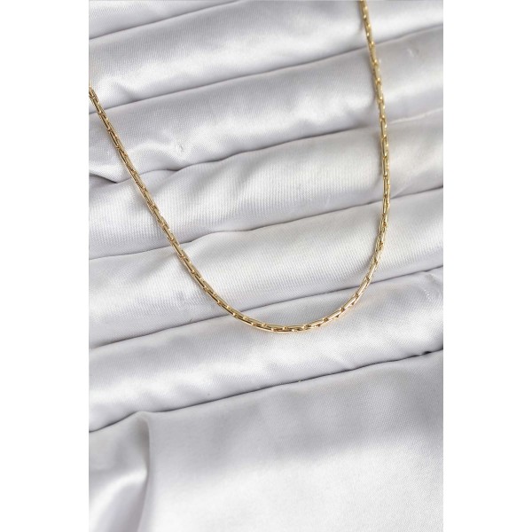 14K Gold Renk Kaplama İnce Zincir Model CM Kadın Kolye - TJ-BKO10741