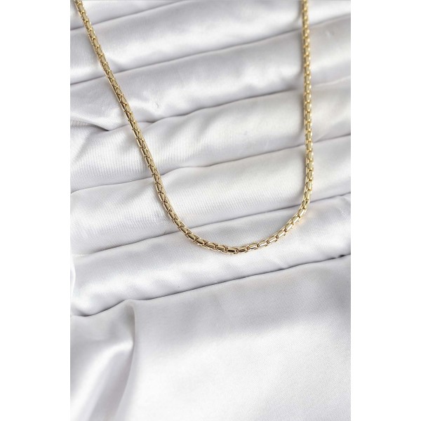 14K Gold Renk Kaplama Zincir Model CM Kadın Kolye - TJ-BKO10742
