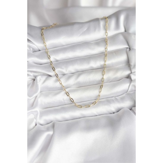 14K Gold Renk Kaplama Ataç Zincir Model CM Kadın Kolye - TJ-BKO10744