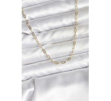 14K Gold Renk Kaplama Ataç Zincir Model CM Kadın Kolye - TJ-BKO10744