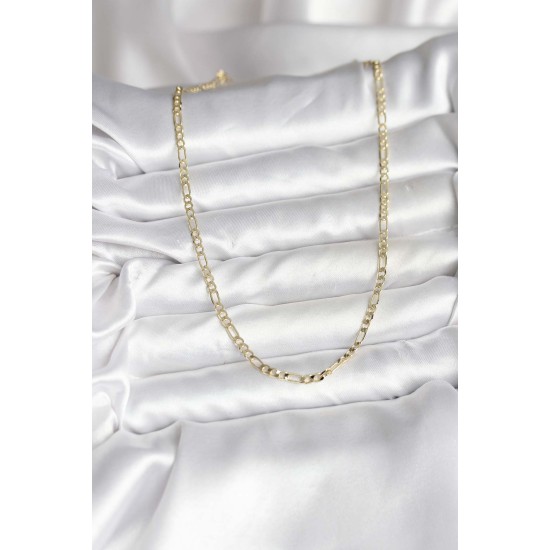 14K Gold Renk Kaplama Kuşgözü Zincir Model Pirinç CM Kadın Kolye - TJ-BKO10749