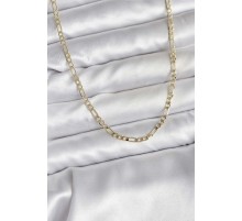 14K Gold Renk Kaplama Kuşgözü Zincir Model Pirinç CM Kadın Kolye - TJ-BKO10749