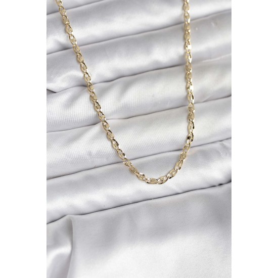 14K Gold Renk Kaplama Ezme Plaka Model CM Kadın Kolye - TJ-BKO10750