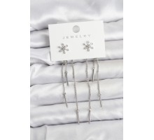 Çiçek Model Gümüş Pirinç Sallantılı Kadın Küpe - TJ-BKP11464