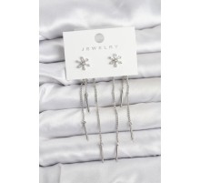 Çiçek Model Gümüş Pirinç Sallantılı Kadın Küpe - TJ-BKP11464