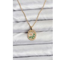 316L Çelik Zincir Papatya Figürlü Kadın Kolye - TJ-BKO10756