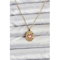 316L Çelik Zincir Gold Renk Kalp Figürlü Kadın Kolye TJ-BKO10757