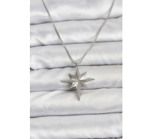 316L Çelik Zincir Gümüş Renk Kutup Yıldızı Model 60 cm Zincir Kadın Kolye - TJ-BKO10758
