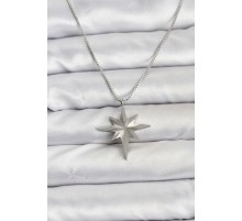 316L Çelik Zincir Gümüş Renk Kutup Yıldızı Model 60 cm Zincir Kadın Kolye - TJ-BKO10758
