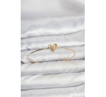 Kalp Model Gold Renk Bileklik - TJ-BB8143