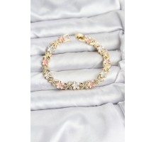 Lotus Model Pirinç Gold ve Pembe Renk Kadın Bileklik - TJ-BB8146