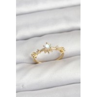 Gold Renk Pirinç Yıldız Model Kadın Yüzük TJ-BYK3913