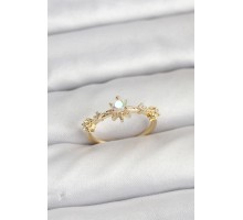 Gold Renk Pirinç Yıldız Model Kadın Yüzük - TJ-BYK3913