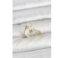 Pirinç Gold Renk Kelebek Model Kadın Yüzük - TJ-BYK3915