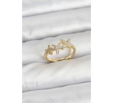 Pirinç Yıldız Model Gold Renk Kadın Yüzük - TJ-BYK3917