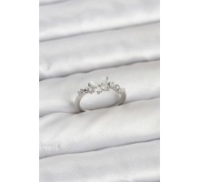 Kelebek Model Gümüş Renk Pirinç Kadın Yüzük - TJ-BYK3920