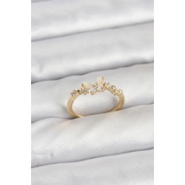 Kelebek Model Gold Renk Pirinç Kadın Yüzük TJ-BYK3921