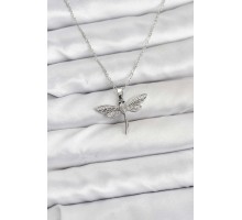 316L Çelik Zincir Gümüş Renk Yusufçuk Model Kadın Kolye - TJ-BKO10762