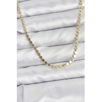 316L Çelik Zincir Gold Renk Ezme Zincir Model  45 cm Kadın Kolye - TJ-BKO10777