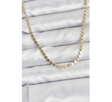 316L Çelik Zincir Gold Renk Ezme Zincir Model  45 cm Kadın Kolye - TJ-BKO10777