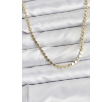 316L Çelik Zincir Gold Renk Ezme Zincir Model  45 cm Kadın Kolye - TJ-BKO10777