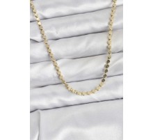 316L Çelik Zincir Gold Renk Ezme Zincir Model 65 cm Kadın Kolye - TJ-BKO10778