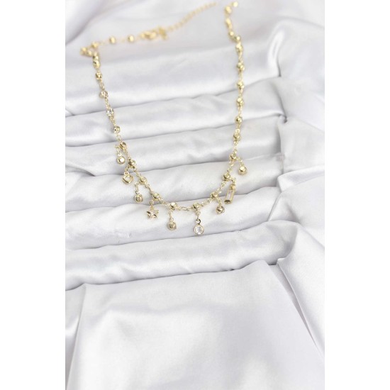 316L Çelik Zincir Gold Renk Kolye - TJ-BKO10784