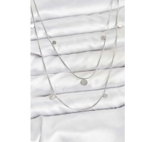 316L Çelik Zincir Gümüş Renk Pullu Kadın Kolye - TJ-BKO10788